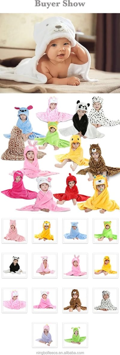 Badcape - Babycape - Fleecedeken - Maxi cosy deken - Kraam Cadeau - Capuchon - IJsbeer