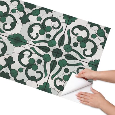 Coloray Meubel Wrap Folie - Groente Meubelfolie - 65x130 cm - Decoratiefolie Zelfklevend Groene ornamenten - Meubelfolie Zelfklevend - Klassiek Meubelfolie - Wrapfolie Keuken - Wanddecoratie - Achtergronden en patronen
