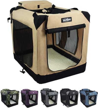 Honden Bench - Reismand - Veilig Vervoer - 3-Deurs Ontwerp - 107 cm - Beige