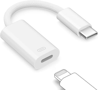 3-in-1 USB C naar Lightning Audio Adapter voor iPhone en iPad, Ondersteunt Opladen en Gegevensoverdracht, Geschikt voor iPhone 17/16/15 Series en Meer