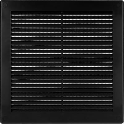 Vierkante Ventilatieafdekking Zwart Kunststof - Rooster voor Binnen- en Buitenlucht met Opening 20x20 cm