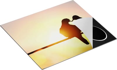 Chefcare Inductie Beschermer Twee Silhouet Vogels in een Hart Vorm - 60x50 cm - Afdekplaat Inductie - Kookplaat Beschermer - Inductie Mat