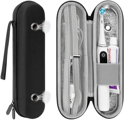 Dailygoods - Reiskoffer - Draagtas voor elektrische tandenborstel - Harde opbergkoffer - Medium formaat - Bescherming tegen krassen - Geschik...
