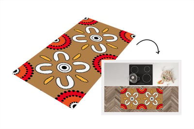 Keukenloper - Loper keuken - Design - Bloemen - Stippen - 120x60 cm - Keukenloper vinyl