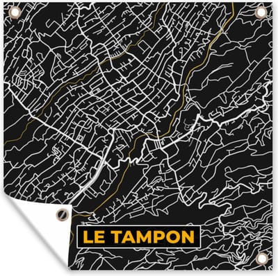 Tuin poster Kaart – Stadskaart – Le Tampon - Plattegrond – Frankrijk - 200x200 cm - Tuindoek