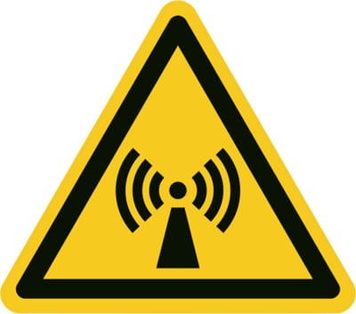 Niet-ioniserende straling sticker 200x200 mm - vinyl - ISO 7010 W005