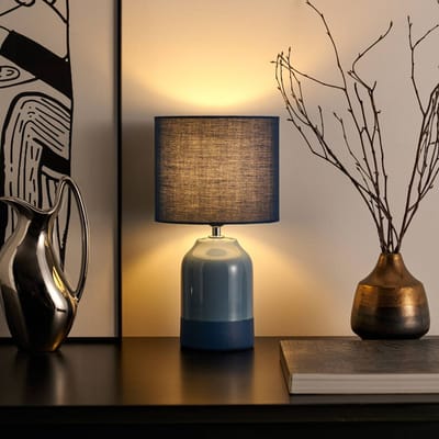 Pauleen LED Tafellamp Sandy Glow - E14 - Max. 20W - Woonkamer, Slaapkamer & Eetkamer - Blauw/Blauw