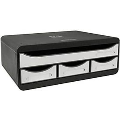 Exacompta TOOLBOX Wit glanzend, A4+ archiefmodule met 4 laden (3 kleine/1 grote), 27 cm diep, stapelbaar, 25 jaar