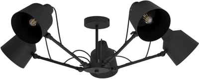 EGLO Basurtu Plafondlamp - E27 - Ø 105 cm - Zwart