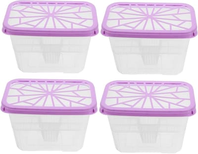 Vochtabsorber Dozen - Lege Containers - Vocht Reguleren - Herbruikbaar Ontwerp - 15 x 10 x 9.5 cm - Violet
