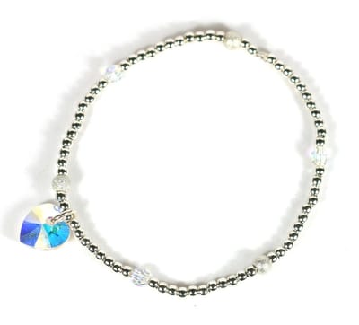 Heaven Eleven - 925 Zilver 2,5mm - swarovski hart - 16,75cm