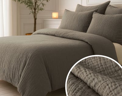 Sleeptime 2 in 1 Mousseline Dekbed - Dekbed zonder Overtrek Inclusief Kussensloop - 240x200 - Taupe
