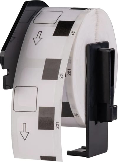Label Tape Geschikt voor Brother DK-11221 | 23 x 23 mm | Zwart op Wit - 1000 labels per rol - 1 stuk - Geschikt voor: TD-4100N QL-500 QL-550 QL-560 QL-570 QL-580N QL-650TD QL-1050N QL-1060N QL-700 QL-710W QL-720NW QL-800 QL-810W QL-820NW TD-2130N
