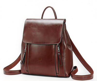 Rugzak en Schoudertas van Imitatieleer voor Dames – Schooltas, Laptoptas, Messenger Bag, Handtas, Reistas, Werk- en Studietas, Dames Tas voor Dagelijks Gebruik – Bruin