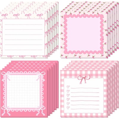 1 Stuks Roze Strik Plaknotitiesins Stijl Zelfklevend Afscheurbaar Notitieblok To Do Lijst Stickerskantoor School Memo Blok Beloning Cadeau white