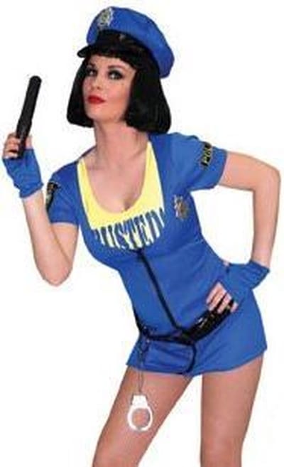 Sexy Cop Volwassenen Vrouwen Blauw Politie en Boeven Maat S