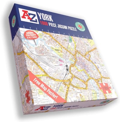 1000 Stukjes Puzzel A-Z Straatkaart Groot-Brittannië York - Inclusief Gids en Index
