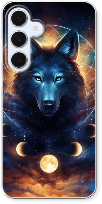 Case Company® - Hoesje geschikt voor Samsung Galaxy S24 FE hoesje - Wolf Dreamcatcher - Soft Cover Telefoonhoesje - Bescherming aan alle Kanten en Schermrand