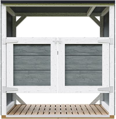 Timbela M980A-CAVERN STEEL - LP SmartSide Kliko ombouw - 2x240L - met deuren - container ombouw hout