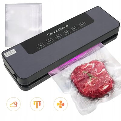 Home Automatische vacuümsealer - Voedselverpakkingsmachine - Zwart - 120W - Zuigkracht 60-65kPa - Hoge intensiteit vacuümzuiging - Gesplitst ontwerp