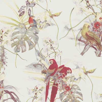 PAPEGAAIEN BEHANG | Tropisch - wit rood groen meerkleurig - A.S. Création PintWalls II