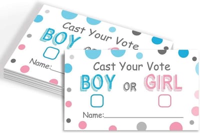 50 Stemkaarten Geslacht Onthulling Feest Baby Shower Roze Blauw Kaartjes