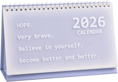 Bureaukalender 2026-2027 – Juli 2026 t/m December 2027 – Tafelkalender – Flipkalender – Bureauplanner – Maandplanner voor Kantoor, School en Thuis – Paars– 21 × 13 cm – 1 Stuk