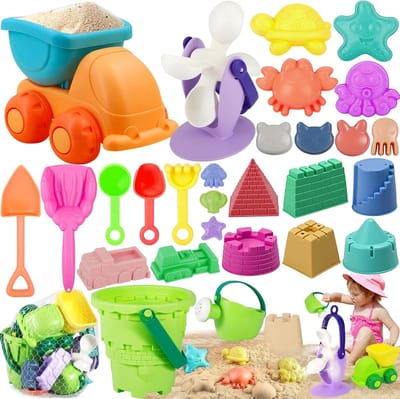 28-delige speelgoed set - kinetische zandvormpjes set voor Kinderen – Zandschep, Hark, Zandvormen en Meer – Ideaal voor 2-6 Jaar Oude Kinderen – Kinetisch zandspeelgoed voor kinderen