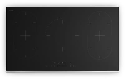 Klarstein Inductiekookplaat Verosteel 90 cm inbouw, 5 zones, 12200 W boost, touchbediening, timer, kinderslot, warmte-indicator, zwart glas en aluminium - Kookveld - 12.200W - voor Keuken - Restwarmte-Indicator - RVS - Induction Hob