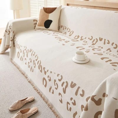 Luipaardprint Bankovertrek Dekens Outdoor Kamperen Picknick Grote Deken Vrije tijd Strandlaken Reis Bankmat 180x130cm beige