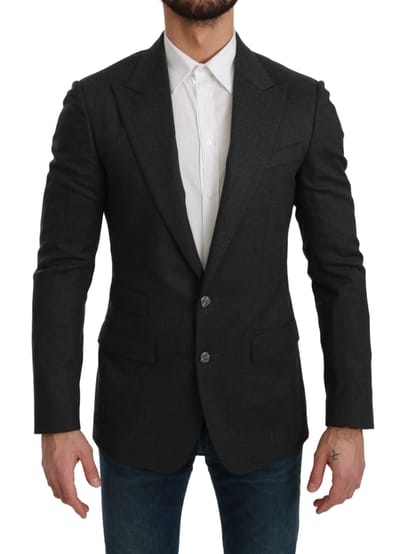 Dolce & Gabbana Heren Grijs NAPOLI Slim Fit Jasje Wollen Blazer