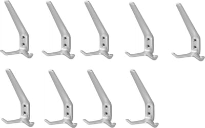Hermeta hoed en jashaak 0032-01 - Aluminium - Dubbel - Naturel - 9 Stuks