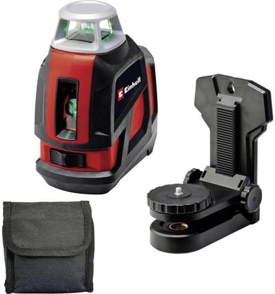 Einhell Kruislijnlaser TE-LL 360 G - Werkbereik 40 m - 360° - Groene laser - Horizontaal & verticaal - Nivelleringsbereik 4 ° - Incl. in hoogte verstelbare wandhouder - Incl. praktische opbergtas