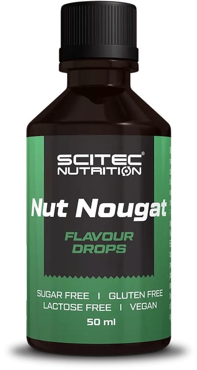 Scitec Nutrition® - Flavour Drops (50 ml - Nut Nougat) - Nougat - ± 100 doseringen - smaakdruppels - zonder calorieën, suiker, vet of koolhydraten - lactosevrij - geschikt voor veganisten - bakingrediënt