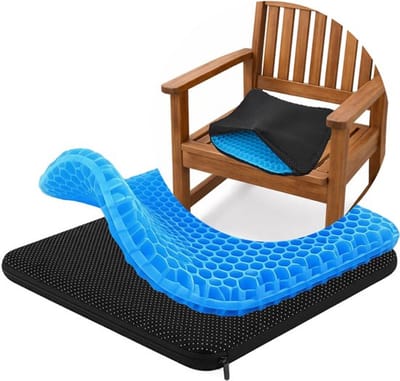 Daity Zitkussen - Waterdicht Ergonomisch Gel Zitkussen (met Antislip) - Drukverlagend zitkussen - geschikt voor langdurig zitten - bureaustoelen - auto's - rolstoelen - stadions - kajaks en draagbaar gebruik (40*35*2 cm).