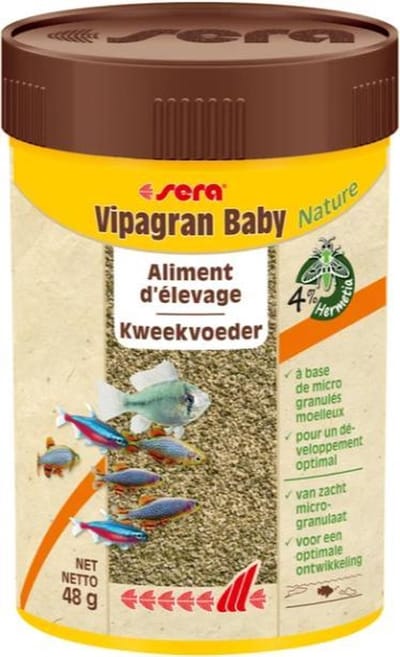 sera Vipagran Baby Granules - Kweekvoeder voor alle jonge vissen die zich in de middelste waterlaag voeden - 100 ml