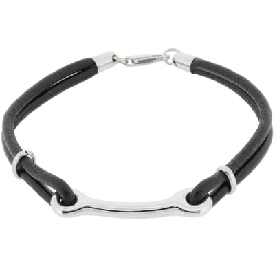 Behave – Herenarmband – Zwart Leer – Zilverkleurig Metaal – Stoer – Tijdloos