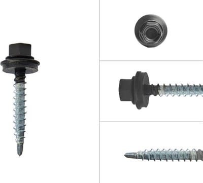 Wovar Dakpanplaatschroeven Zwart verzinkt 4.8 x 35 mm | Doos 100 stuks | Dakschroeven