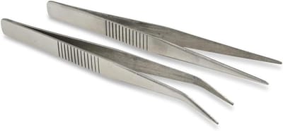 Pincetten Set - Epileertangetjes Haren Verwijderen - Precisiewerk - Roestvrij Staal - 2 stuks - Zilver