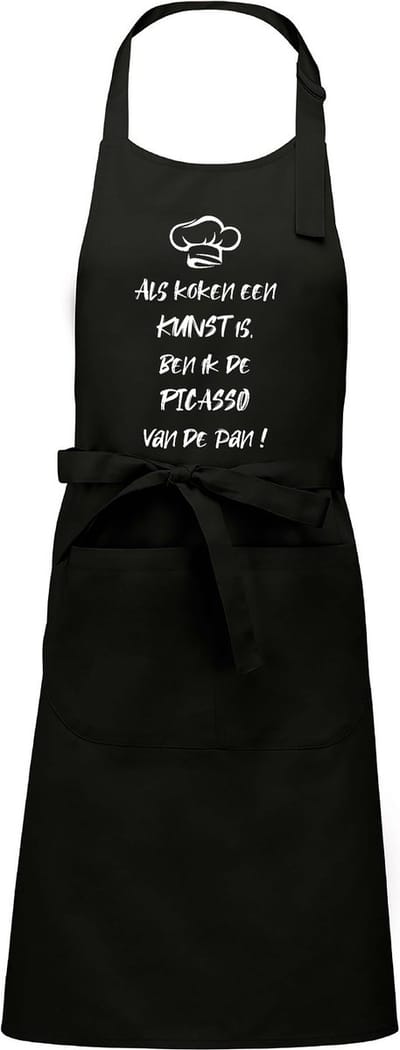 mijncadeautje - Luxe - Keuken - Kook - Barbecueschort - BBQ - verjaardag en feest - kado - cadeautje - Als koken een kumst is, ben ik Picasso... - zwart