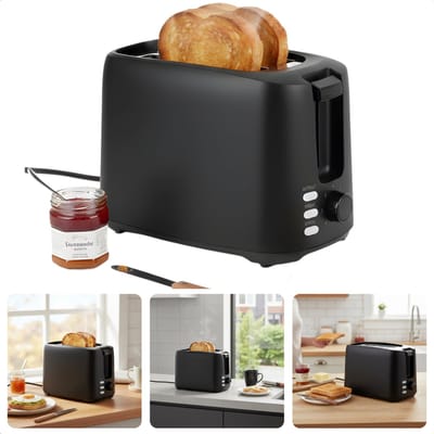 Cheqo® Compacte Broodrooster – Toaster – Brood Rooster – 7 Niveaus – Stopknop – Opwarmfunctie – Ontdooistand – Indicatielampje – Automatische Uitwerp – Kruimellade – Anti-Slip Voetjes - Broodtoaster - Brood Toasten