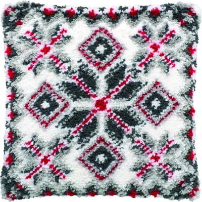Pako Smyrna knoop kussen borduurpakket - Noorse patronen - geprint stramien - 013.326 - DIY kit