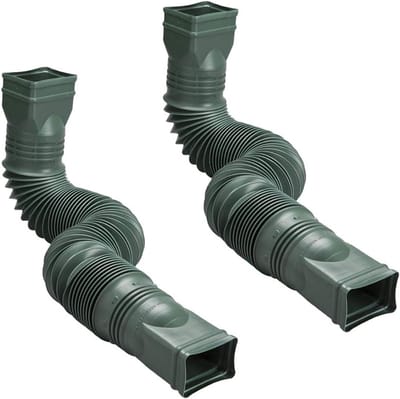 2-Pack Groene Flexibele Downspout Extension Goot Connector voor Regenwater Drainage