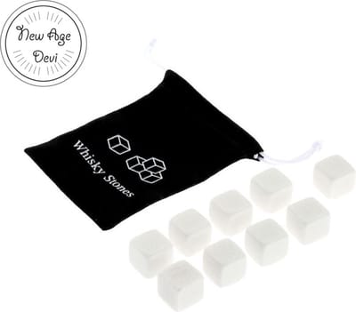 New Age Devi - Whiskey Stones - Whiskie Stenen - 9 Stuks - Natuurstenen - On the Rocks - Natuurlijke Ijsklontjes