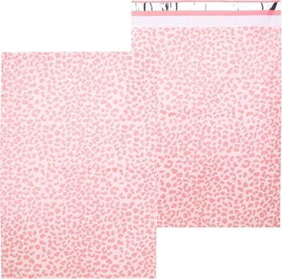 Grote Verzendzakken 16x22 inch (50 stuks) - Stevige Roze Cheetah Poly Mailers
