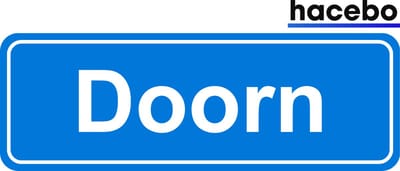Hacebo - Plaatsnaam Sticker - 29x10 CM - Doorn sticker - Verkeersborden sticker - grappige cadeaus - Doorn