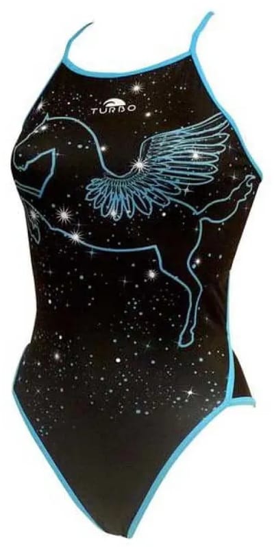 Turbo Pegaso Badpak Met Dunne Bandjes Zwart 9-10 Years Meisje