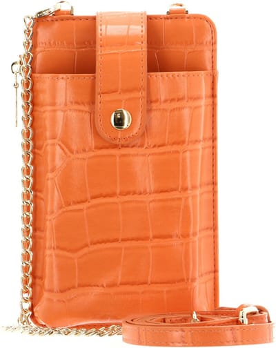 SEIDENFELT MANUFAKTUR Telefoontasje Portemonnee Medja Cellphone Bag Structure Orange Oranje