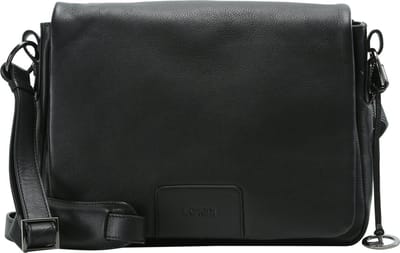 L.CREDI Leren Schoudertas Eva Flapbag Black Zwart