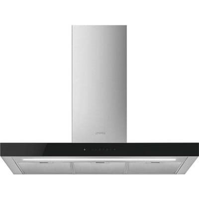 SMEG Wandkap Afzuigkap, Wandkap, Universeel, Roestvrijstaal en glas, 90 cm, A